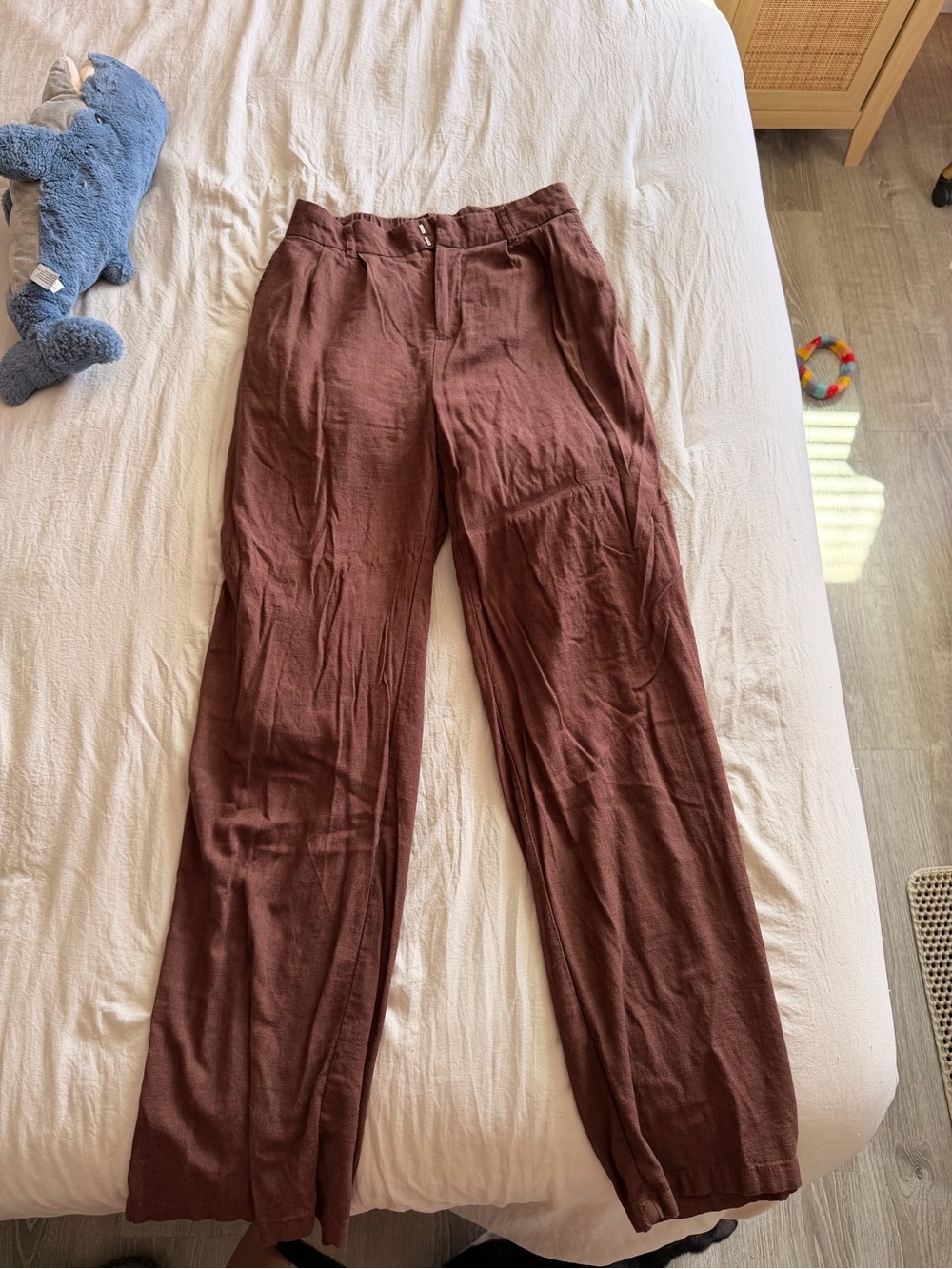 Women’s Casual Relaxed Linen Blend Pants — Brown
